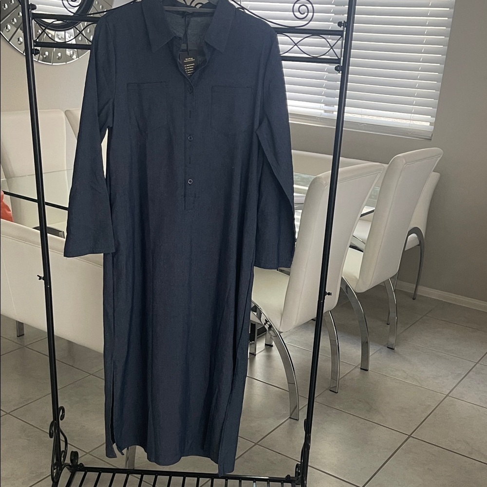 Long Sleeve Navy Denim Dress
